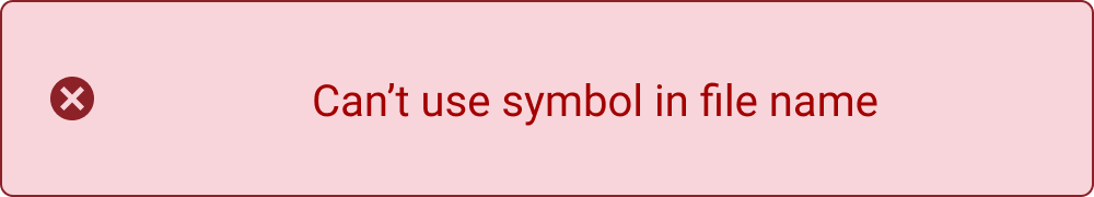 Cant use symbol in file name