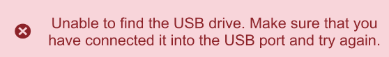 Unable to Find USB