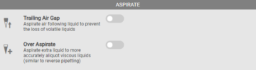 Aspirate Parameters in the Optimization Tab