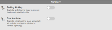 Aspirate Parameters under Optimization Tab