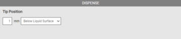 Dispense Parameters in the Tip Tab