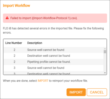 Failed to Import a Workflow