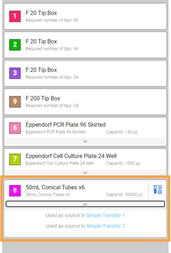 Labware Information of the Selected Labware