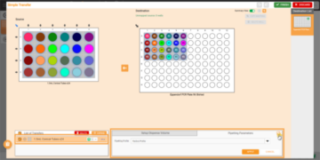 Pipetting Parameters Tab in the Simple Transfer Window