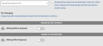 Serial Dilution Settings Tab